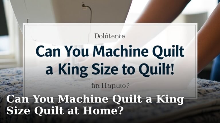 Can You Machine Quilt a King Size Quilt at Home?