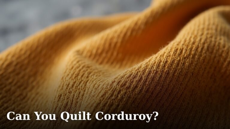 Can You Quilt Corduroy?